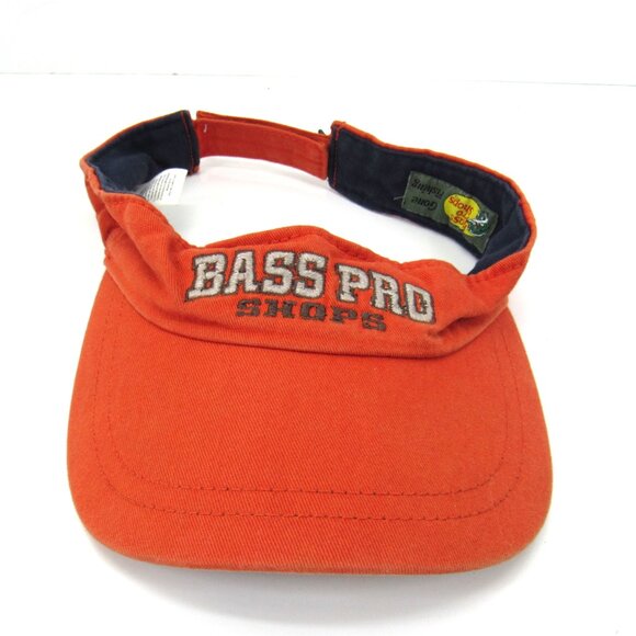 Bass Pro Shops Embroidered Logo Orange Adjustable Strap Back Unisex Visor - Picture 2 of 6